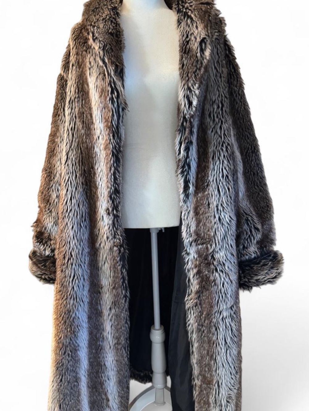 Roamans Full Length Chichilla Faux Fur Coat